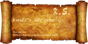 Kenéz Sándor névjegykártya