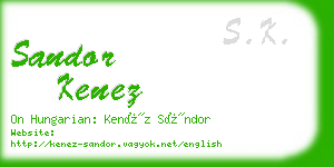 sandor kenez business card
